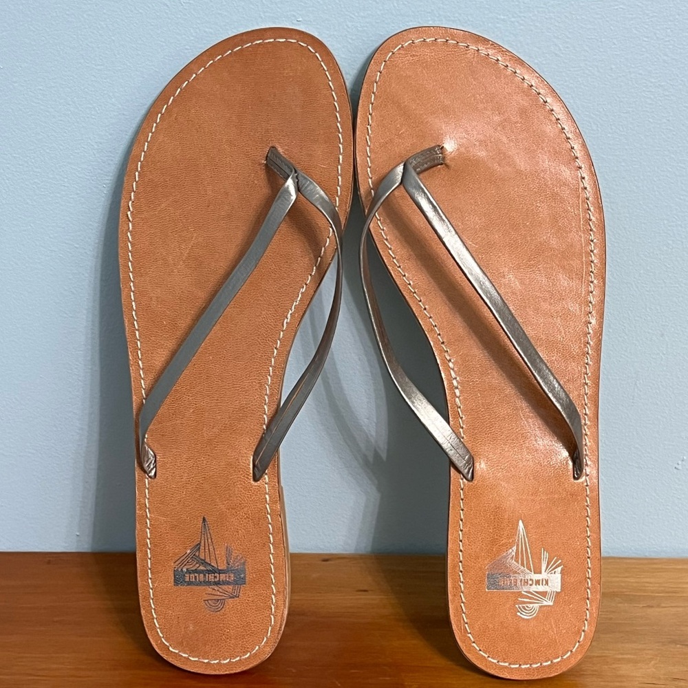 NWOT Kimchi Blue Silver Flip Flop Thong Sandals